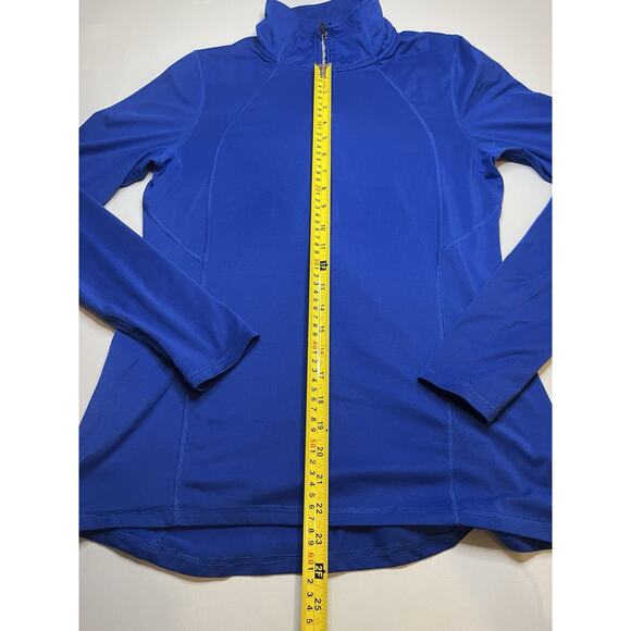 Champion Women's Duo Dry Athletic Shirt Half Zip Long Sleeve Pockets Blue Sz Med - Picture 2 of 7